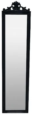 Image de Casa Padrino Miroir baroque sur pied Noir avec magnifique cadre baroque et ornement H. 180 cm - fait main