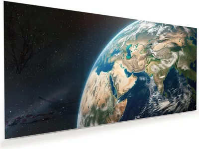 Produktbild von Glasbild 80x40cm in XXL für Wohnzimmer, Schlafzimmer Motiv Erde aus dem All
