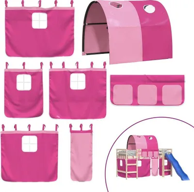 Produktbild von Vorhänge für Hochbett mit Tunnel Rosa Polyester