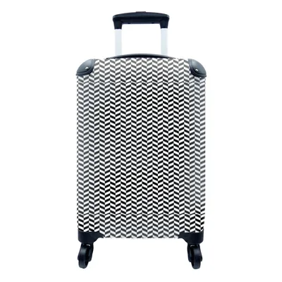 Produktbild von MuchoWow® Koffer Handgepäck Trolley Rollkoffer Kleine Reisekoffer mit 4 Rollen - Abstrakt - Muster - Gestaltung - Linie - Cabin Size < 55x40x23 cm & 55x40x20 cm - Fotokoffer - Kabinenkoffer - Boardgepäck - Reise-Box - Reisekoffer - Reisegepäck - Koffer mit Bild - Trolley für Kinder