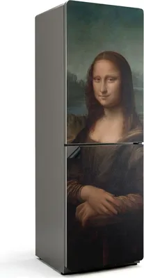 Zdjęcie produktu dla Portret Mona Lisy - magnetyczna osłona na lodówkę - magnetyczna osłona na lodówkę - magnes na lodówkę - samoprzylepna tablica magnetyczna - folia magnetyczna na drzwi lodówki - 60x180 cm