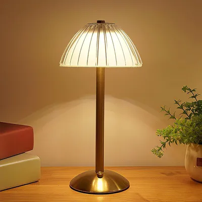 Produktbild von LANMOU Tischleuchte kabellos, Tischlampe Akku Touch Dimmbar, Vintage Gold