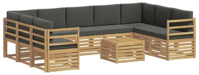 Produktbild von vidaXL Outdoor-Sofagarnitur 8 pcs Weiß und Anthrazit 59 x 59 x 37 cm
