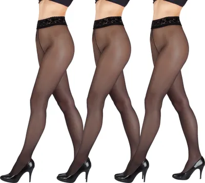 Produktbild von Giulia Hüftstrumpfhose mit Spitzenabschlußbund Impresso 40 Den (3er Set) Schwarz S
