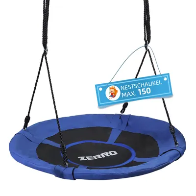 Produktbild von ZERRO Nestschaukel Outdoor & Indoor bis zu 150kg Höhenverstellbare Ø120cm Netzschaukel für Kinder und Erwachsene,Blau