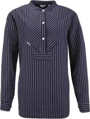 Produktbild von modAS Damen Fischerhemd mit optimierter Schnittführung für Damen - Hemd im traditionellen Finkenwerder-Stil in Blau mit breiten Streifen Größe 52