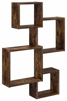 Zdjęcie produktu dla vidaXL Półki ścienne w kształcie sześcianu z uchwytem do montażu na ścianie, brązowe, 64 x 13,5 x 91,5 cm