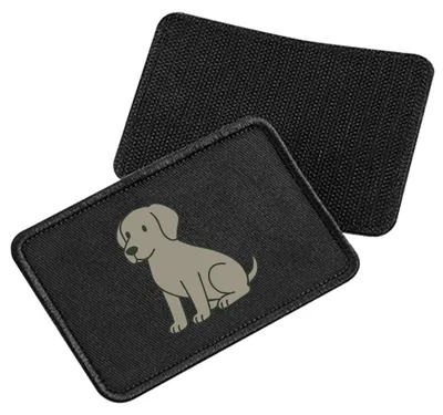 Produktbild von Huuraa Patch Weimaraner Comic Weimi Black 10 x 6,5cm Baumwolle Klettpatch für Mütze Geschenkidee