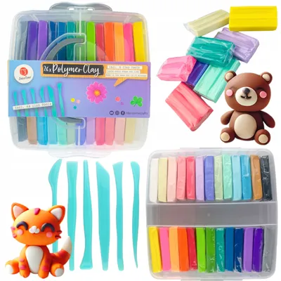 Produktbild von DecoTime Ofenhärtende Modelliermasse 26x20g – Bunte Polymer Knete + Modellierwerkzeuge – Perfekt für DIY, Kunst & kreatives Basteln