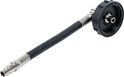 A single brake bleeding adapter with a flexible hose and a quick-connect fitting.