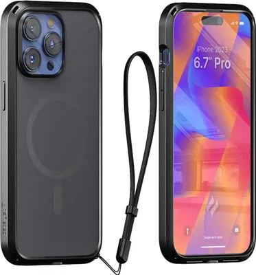 Produktbild von Schutzhülle für iPhone 15 Pro, Catalyst Influence Case Mag, Rauchfarben und Schwarz