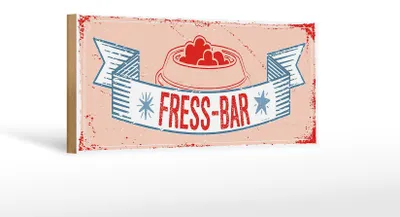 Produktbild von Holzschild Spruch 27x10cm Fress-Bar