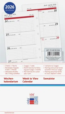 Image de rido® idé® 70-68 910 006 Calendrier 2026 - Timing Special, semainier - 1 semaine / 2 pages, 8,7 x 15,3 cm