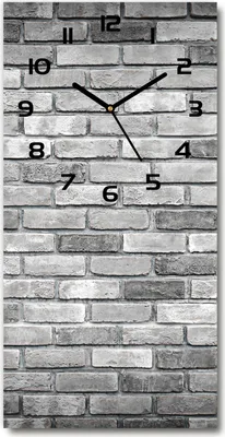 Produktbild von Wanduhr aus Glas – 30x60 cm - Glasbild - Glasuhr - Gehärtetes Glas -Backsteinmauer
