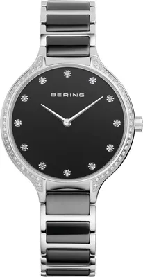 Produktbild von BERING Ceramic Damenuhr silber/schwarz 30434-742