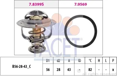 Produktbild von FACET Thermostat Kühlmittel 82°C für TOYOTA Yaris Schrägheck (P9) AURIS (NRE15, ZZE15, ADE15, ZRE15, NDE15) AVENSIS Station Wagon (ZRT27, ADT27)