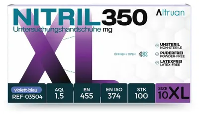 Produktbild von 840x Altruan  Nitril Handschuhe, Einmalhandschuhe, blau - 100 Stück - Größe XL | Packung (100 Handschuhe)