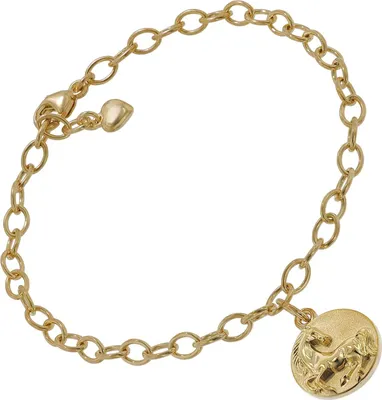 trendor 51200 Damen-Armband mit Pferd-Anhänger Silber Goldplattiert 19 cm 1