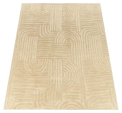Produktbild von Teppich Wohnzimmer Schlafzimmer Kurzflor Skandinavisches Boho Muster Geometrisch Grösse 120x160 cm