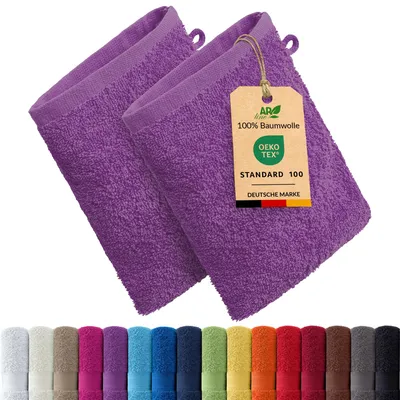Produktbild von 2er-Set ARIZONA Handtuch-Serie von AR Line – 100% Baumwolle, 500 g/m², 2er-Set Waschhandschuhe 15x21 cm, Farbe: Orchidee