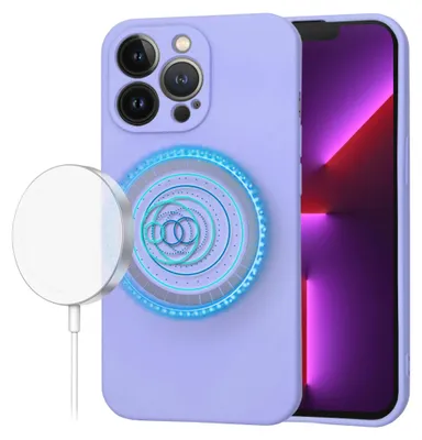 Produktbild von Techsuit Soft Flex Silikon Back Cover Hülle mit MagSafe für Apple iPhone 13 Pro - Hell lila
