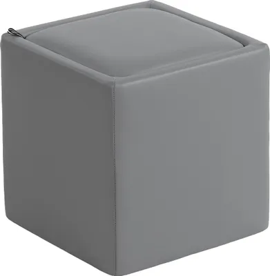 Produktbild von Sitzhocker mit Stauraum Hocker mit Deckel, Quadratischer Fußhocker Sitzwürfel Kunstleder 40 x 40 x 40 cm Grau