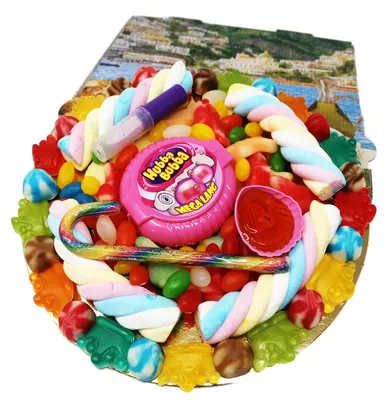 Produktbild von Fruchtgummi süße Einschulungspizza für Girly im Pizzakarton 500g
