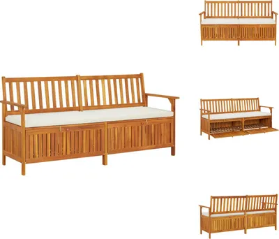 Produktbild von vidaXL Truhenbank mit Kissen 170 cm Massivholz Akazie -  Gartenbänke