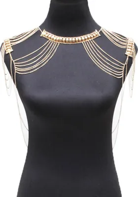 Produktbild von Schulterkette mit Quasten – Körperschmuck-Accessoire für Damen, perfekt für Partys, Strand, Sommerurlaub und Halloween