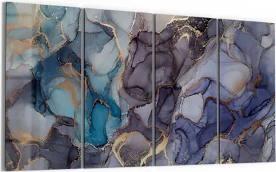 Produktbild von DEQORI Glasbild Echtglas 4x30x60 cm 'Stilvoller Tinteneffekt' Wandbilder XXL groß