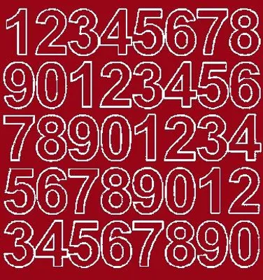 Immagine prodotto di Adesivi numerati autoadesivi, 3,5 cm, rosso scuro, opaco