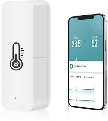 Obrázek produktu pro Chytrý WiFi měřič teploty a vlhkosti vzduchu s upozorněními v aplikaci a přenosem dat pro domácnost i kancelář
