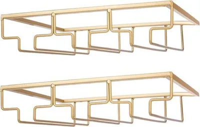 Produktbild von Famanu Weinglashalter unter Schrank - Metall, gold