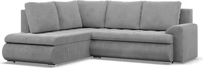 Produktbild von Links Ecksofa mit Schlaffunktion Foresta, Ottomane, Cord - Grau