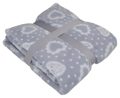Produktbild von Kuscheldecke Mikrofaserdecke 150 x 200 cm mit Herzchenmotiv Wohndecke