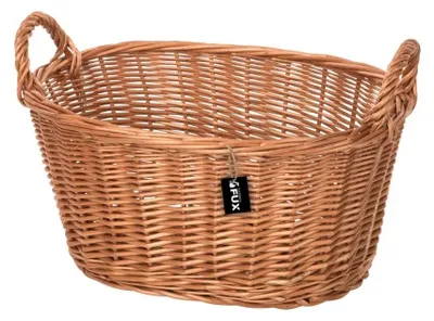 Produktbild von Wäschekorb oval Weide gesotten geflochten Henkel 50x41cm