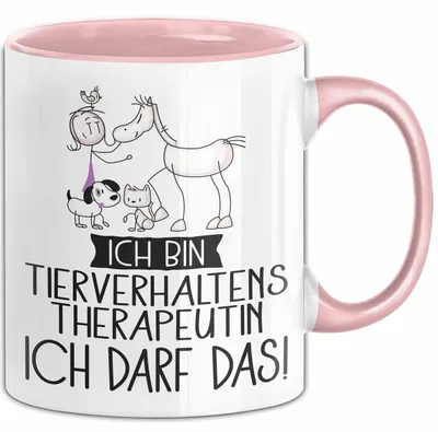 Produktbild von Geschenk für Tierverhaltenstherapeutin Tasse Lustige Geschenkidee Geburtstag Ich Bin Tierverhaltenstherapeutin Ich Darf Das (Rosa)