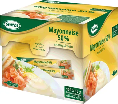Produktbild von SENNA MAYONNAISE 100 Stück x 15g, 50% Fett, Portionspackung