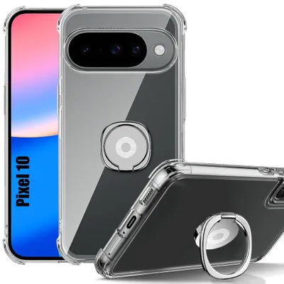 Image de Coque pour Google Pixel 10, Silicone Slim Anti-Rayures Transparent avec Support Argenté