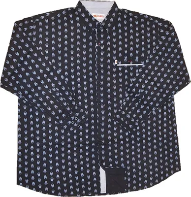 Produktbild von Übergrößen Herrenhemd KAMRO Schwarz mit Skullprint 5XL