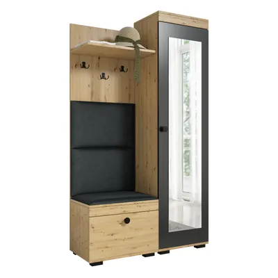Produktbild von Garderobenset DUO, mit Spiegel, Kleiderhaken, Schuhschrank, Garderobenschrank - Artisan Eiche