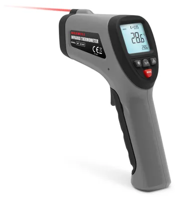 Obrázok produktu pre Digitálny infračervený teplomer – rozsah merania od -64 °C do 1400 °C – s laserovým ukazovateľom a sondou typu K [25911]