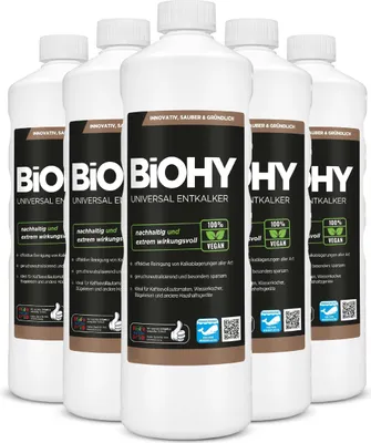 Produktbild von BiOHY Universal Entkalker, Entkalkungsmittel, Kalklöser, Kalkreiniger – 6er Pack (6 x 1 Liter Flasche)