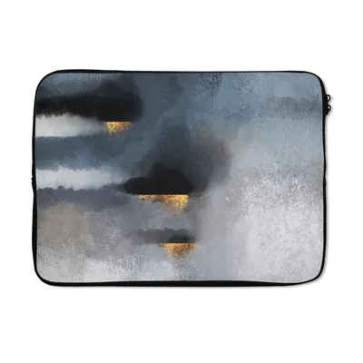 Produktbild von MuchoWow® Laptop Hülle 13 Zoll Wolken - Gold - Abstrakt Laptoptasche - Laptophülle - Sleeve - Rundumschutz
