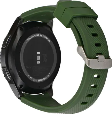 Produktbild von SYSTEM-S Armband flexibel aus Silikon 22mm für Samsung Gear S3 Smartwatch in Grün