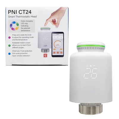 Obrázek produktu pro Inteligentní termostatická hlavice PNI CT24 pro radiátory, mobilní aplikace Tuya Smart