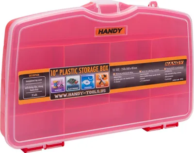 Produktbild von Extra kleine Sortierbox mit 12 Fächern – Aufbewahrungsbox aus Kunststoff mit transparentem Deckel – Feste Fächer und stabile Verschlussclips – Kompakte Größe 258 × 160 × 40 mm – Ideal für Schrauben, Kleinteile und Hobbyzwecke [10953]