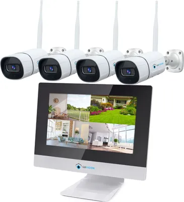 Produktbild von LUVISION Dual WLAN Funk Kamera Set Überwachungssystem mit Monitor Cloud 4 bis 8 IP Kameras & App