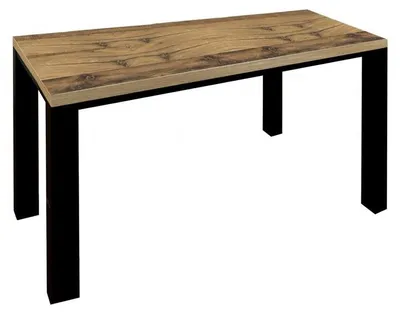 Produktbild von Esszimmertisch Esstisch 160x90 Platte Plankeneiche Gestell schwarz
