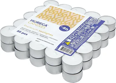 Immagine prodotto di Candele votive bianche - Durata di combustione: 8 ore - Set da 50 candele votive non profumate - Candele per matrimoni, decorazioni, ristorazione